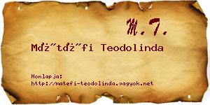 Mátéfi Teodolinda névjegykártya